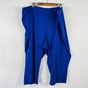 Catherines Capri Pants 4X Tall Blue Suprema Collection Pull On Stretch Casual